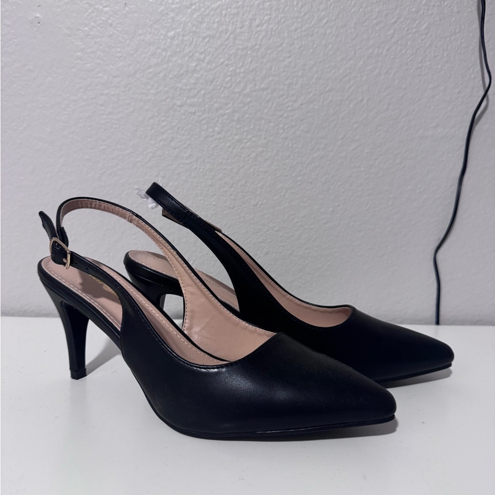 Elegant Black Slingback Heels